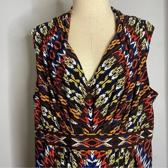 Chico's Jasmina Link Map‎ Chain Tribal Print Maxi Dress Empire waist medium - Picture 5 of 11
